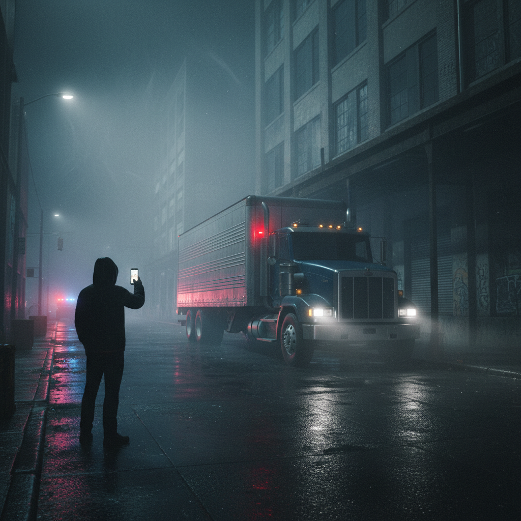 Agent recording idle truck in NYC